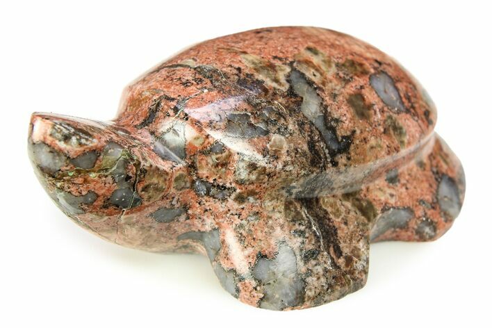 Carved Red Flower Granite Turtle - Arizona #308540